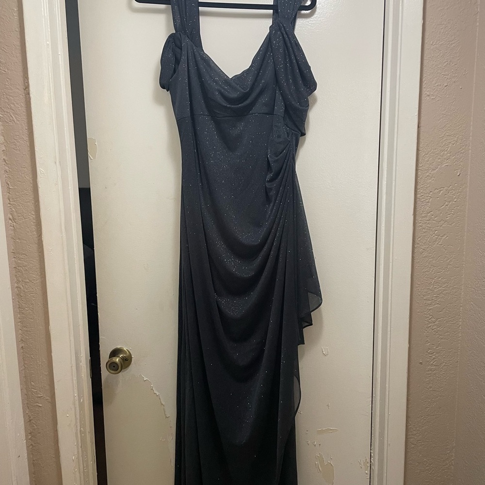 20. Alex Evenings formal gown. Color smoke with sparkles. Cold shoulder, size 16